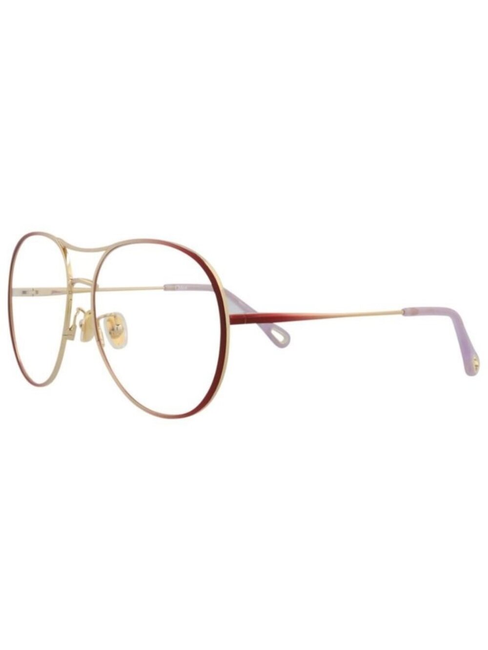 New Chloé Womens Aviator Burgundy Burgundy Transparent Fashion Designer Eyeglass